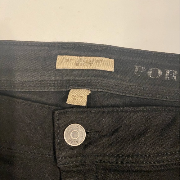 Burberry Brit Black Leather Embellished Denim Jeans - Picture 6 of 6